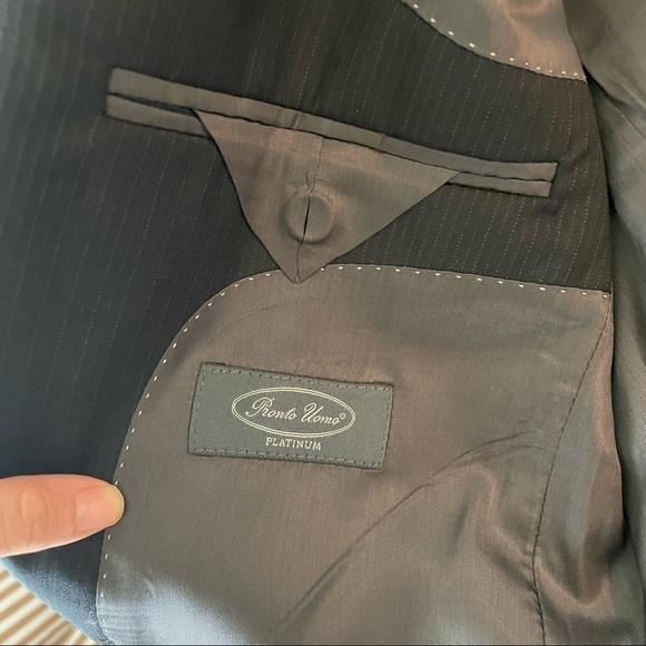 Pronto Uomo Modern Suit, Charcoal Suit 100% Wool - Picture 3 of 16